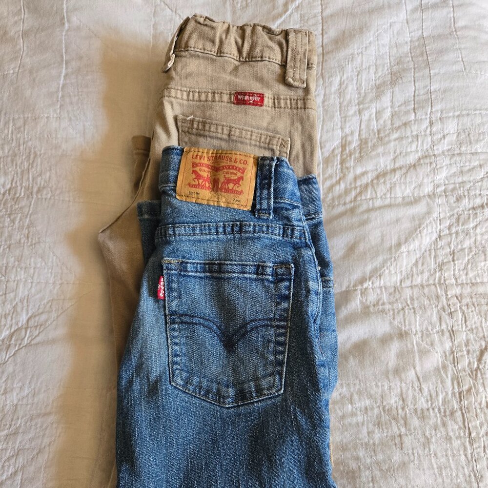 2 Boys size 7 Adjustable Waist Pants